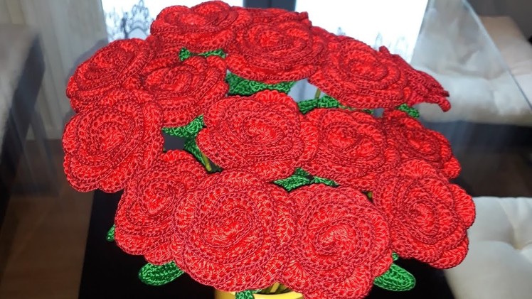 DIY How to make Crochet ROSE FLOWER - Video Tutorial PART 1.2