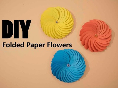DIY How To Make Folded Paper Flowers l Very Easy To Make l Paper Craft Ideas l 2018