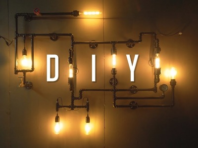 DIY Industrial Wall Pipe Lamp Tutorial. Build Guide