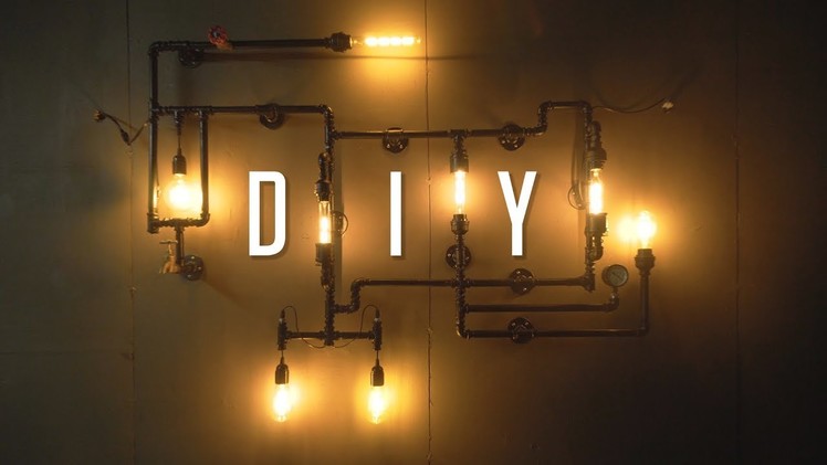 DIY Industrial Wall Pipe Lamp Tutorial. Build Guide