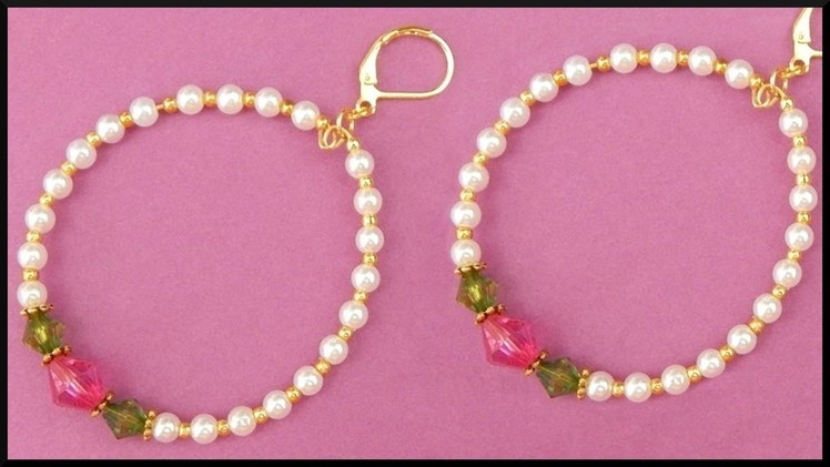 DIY | Memory wire | Perlen Ohrringe | Beaded bicone earrings | Beadwork jewelry accessories