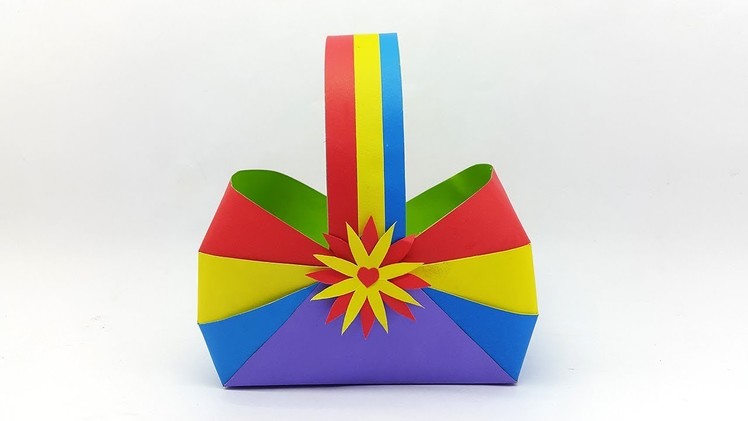 DIY Paper Basket : How to make Paper Basket for Kids and Chocolates | Gift Basket Craft