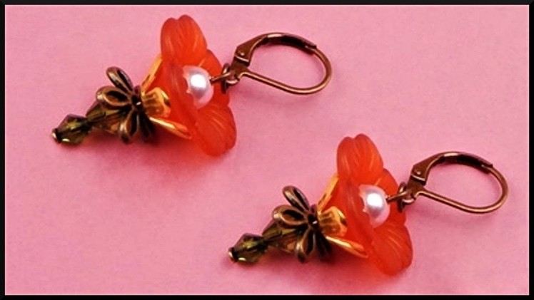 DIY | Perlen Blumen Ohrringe | Ohrschmuck | Beaded acrylic flower earrings | Beadwork jewerly