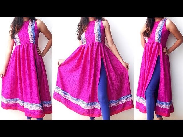 DIY Simple High neck Front slit Kurti Cutting And Stitching Full Tutorial