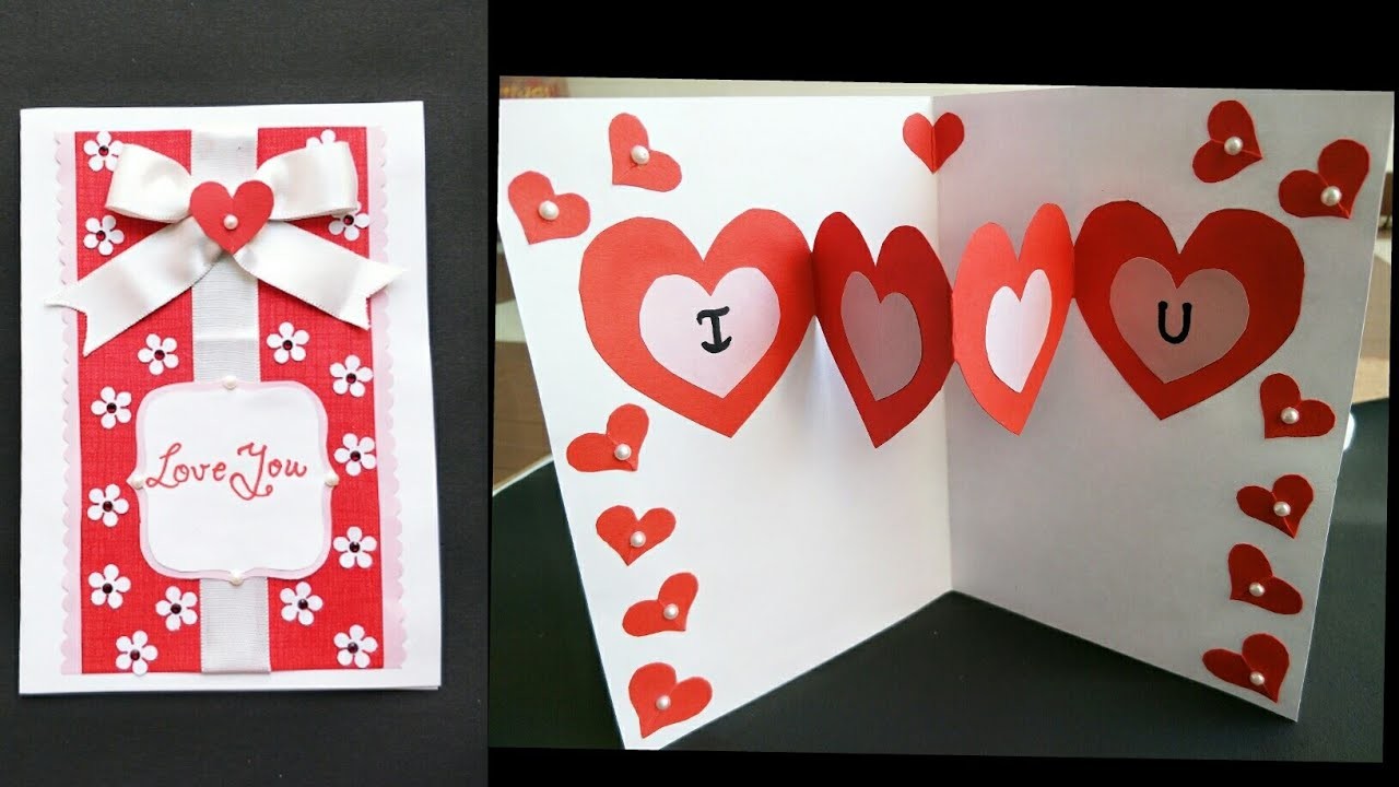 DIY  Valentine's  Heart Pop Up Card. Simple and Easy Handmade  Pop Up Card for Valentine