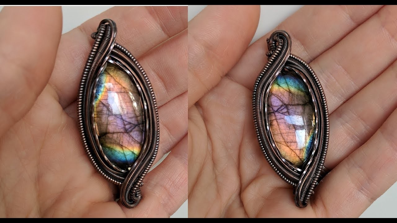 Double Bail Reversible Pendant Wire Wrap Jewelry Tutorial DIY