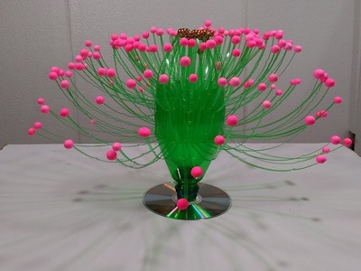 Empty Plastic Bottle Vase Making Craft, Water Bottle Recycle Flower Vase Art Decoration Idea