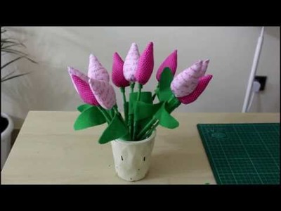 Fabric Tulips Bouquet DIY For A  Unique Valentines Day Gift