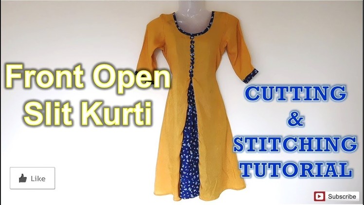 Front Slit Kurti | Front Open Slit Kurti | How To Sewing Tutorial | Diy