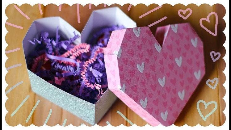Geometric Heart Paper Gift Box Tutorial ????  DIY Gift Box | Valentine's Day Crafts
