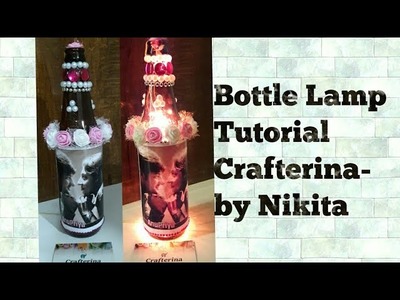 Glass bottle lamp |bottle lamp tutorial |Gift under 500| DIY Easy bottle lamp |recycl
