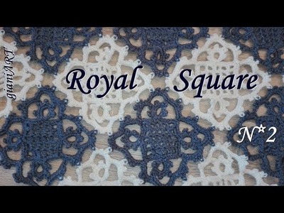 How ATTACH  Royal Square.Crochet Lace Square Motif