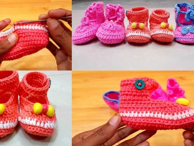 How I Made Crochet Baby Shoes, Knitting Baby Booties Easy Tutorial