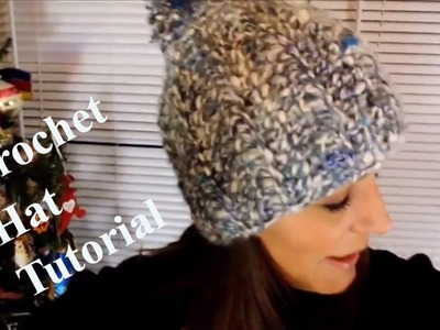 How to crochet a hat. Easy beginner 4 stitch messy bun or regular hat pattern. Bulky.SuperBulky
