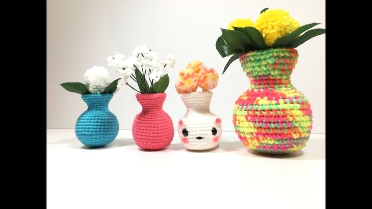 How to crochet a vase.kawaii Crochet amigurumi DIY tutorial.
