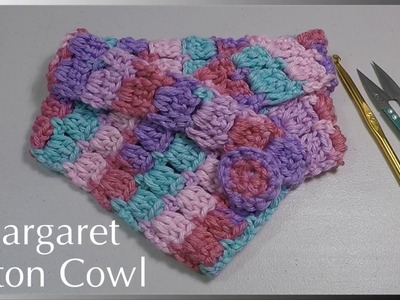 How to Crochet Margaret Button Cowl. Tự móc khăn giữ ấm cổ Margaret