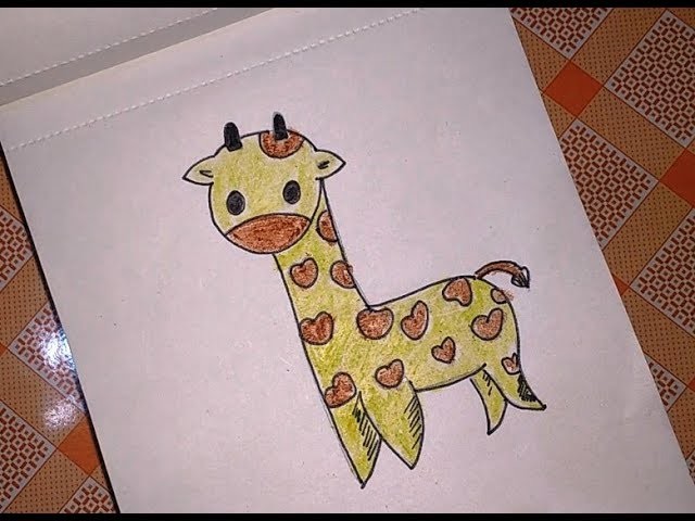 How to draw Cute Giraffe | Step By Step Tutorial for Kids | DIY at Home