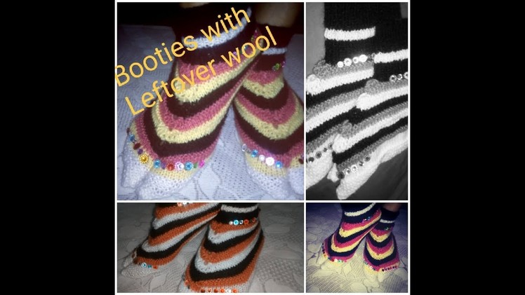 How to knit Lady's booties with leftover wool(बची हुई ऊन से बनाए बूट) multitalent