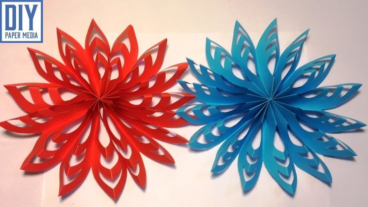 How to make 3D snowflake paper decoration | DIY origami paper design tutorials
