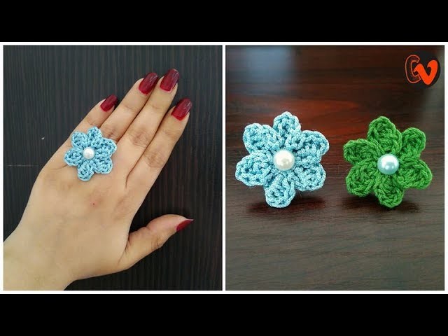 How to Make a Crochet Flower Ring. Tutorial
