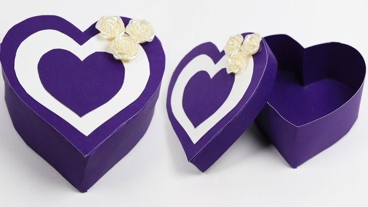 How To Make A Heart Shaped Paper Gift Box | DIY Gift Box Making (Very Easy)