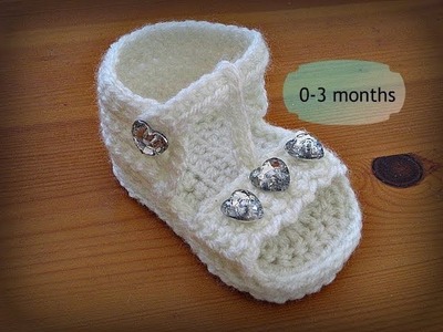 How to make crochet baby sandals flip flops 0-3 months