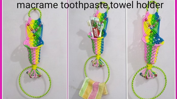 How to make macrame toothpaste,napkin holder simple design.
