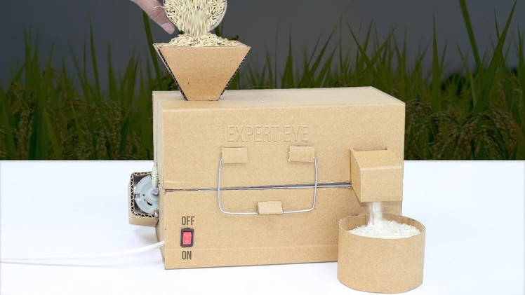 How To Make Mini Rice Mill From Cardboard At Home! DIY Rice Mill