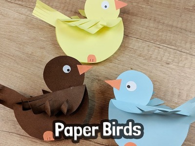 How to make paper Birds - simple craft activity for kids