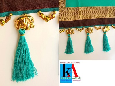How to make saree kuchu.tassels using elephants beads. saree tassels using for beginners