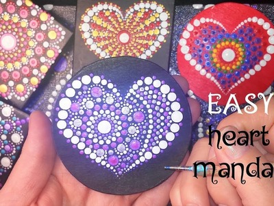 How To Paint Dot Mandalas Easy Valentines Day Heart Tutorial DIY
