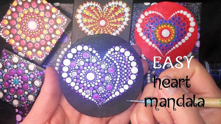 How To Paint Dot Mandalas Easy Valentines Day Heart Tutorial DIY