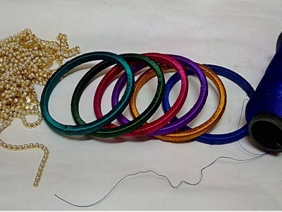 How wrap your Bangles using Silk Thread || Diy || Jewellery Making