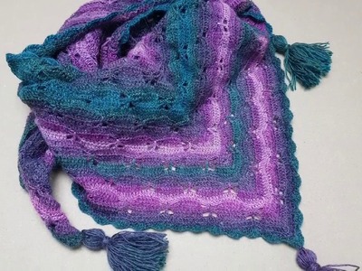 Learn how to crochet the butterfly stitch in triangle and how to make a beautiful shawl