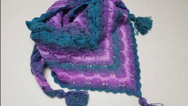 Learn how to crochet the butterfly stitch in triangle and how to make a beautiful shawl