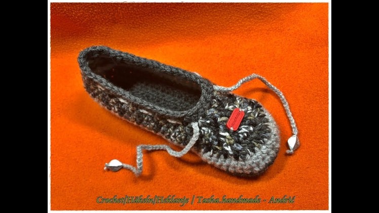 Learn how to crochet these beautiful  Ballet Slippers, booties, shoes EU 38.39 - for beginners