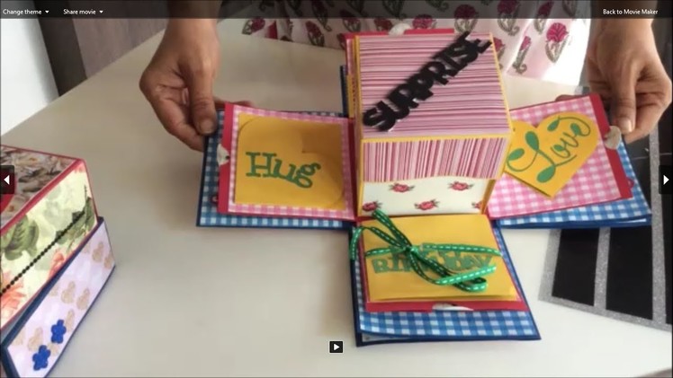 Love birthday explosion box.DIY exploding box. Ideas to make explosion box birthday card for lovers