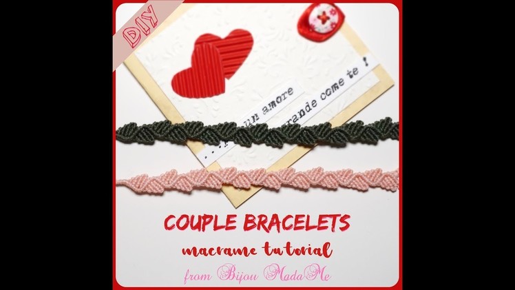 Macrame bracelet tutorial. DIY macrame jewelry & crafts. How to make easy macrame couple bracelets.