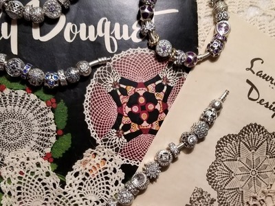Pandora Bracelets with Doily & Vintage Crochet Thread & Patterns!