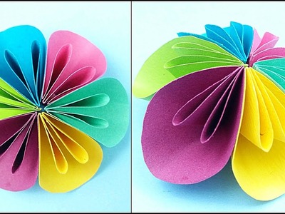 Paper flower diy making tutorial. Paper flowers decorations easy for children, for kids