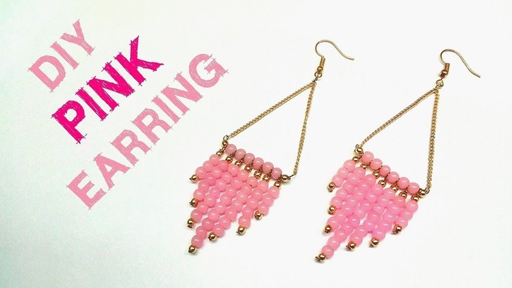 Statement Earrings. Pink Beaded Earring DIY Jewellery Tutorial