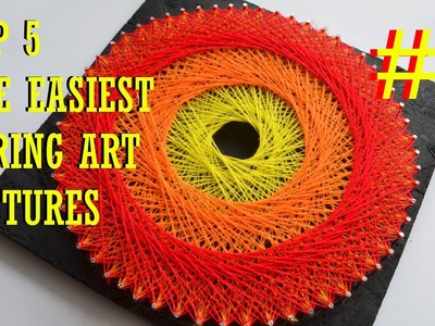 TOP 5 EASIEST STRING ART PICTURES #1 | DIY TUTORIAL | MANDALA IN CIRCLE | 3 COLOURS