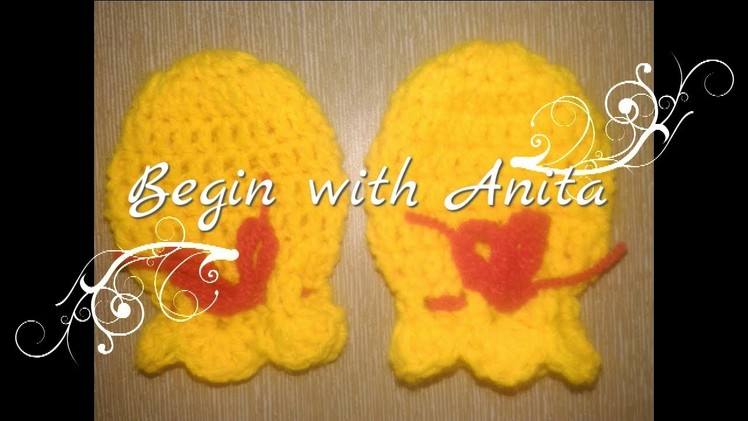 Tutorial 18-  how to crochet mittens.gloves  for newborn baby  in hindi.beginners.DIY