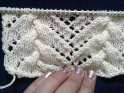 Cable lace knitting in hindi. easy knitting design for cardigan or lace border. design no 34