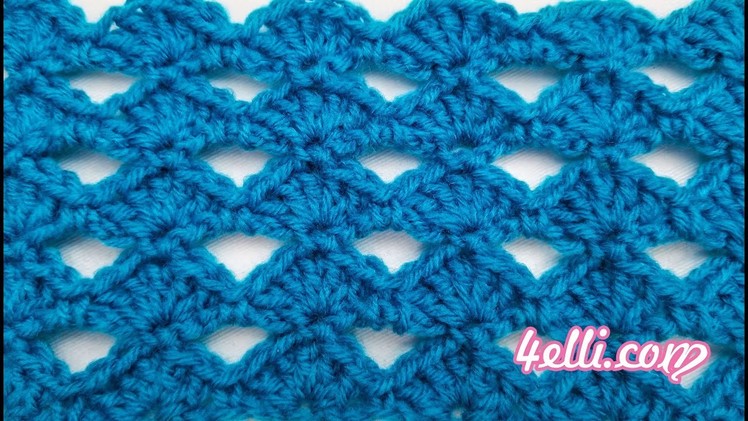 Crochet Open Shell Stitch Tutorial (EN)