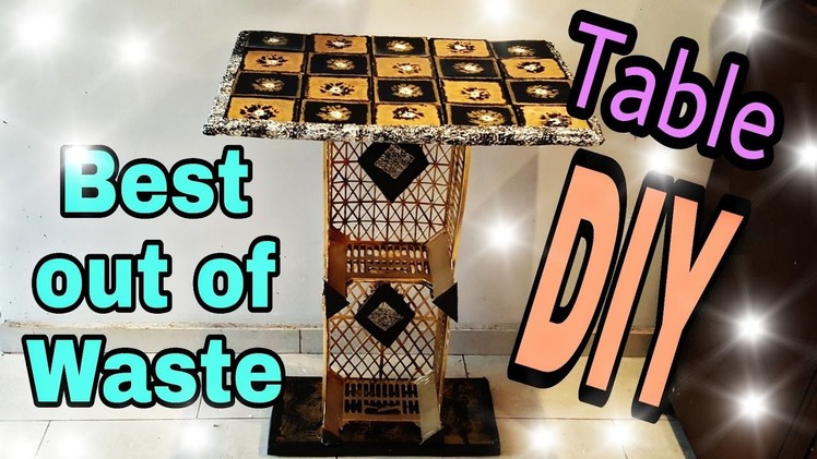 DIY: Best Out Of Waste Stuff. Cardboard Table. Crates Table: How to make: