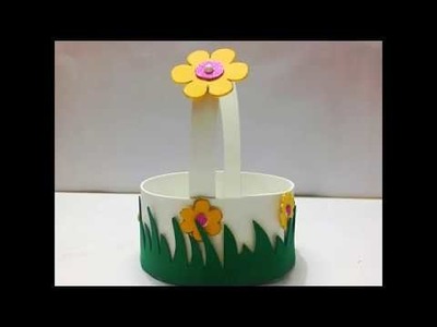 DIY :How to make foam sheet gift basket.flower basket