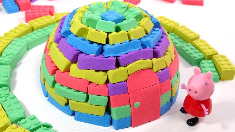 DIY How To Make Kinetic Sand Rainbow Igloo House | Learn Colors for kids