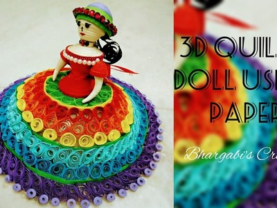 DIY PAPER QUILLED DOLL. HOW TO MAKE A 3D QUILLED DOLL USING PAPER
