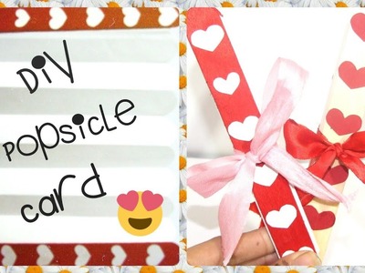 DIY Popsicle stick card.How to make a Popsicle message card.  Popsicle craft ideas.DIY Craft Queen❤
